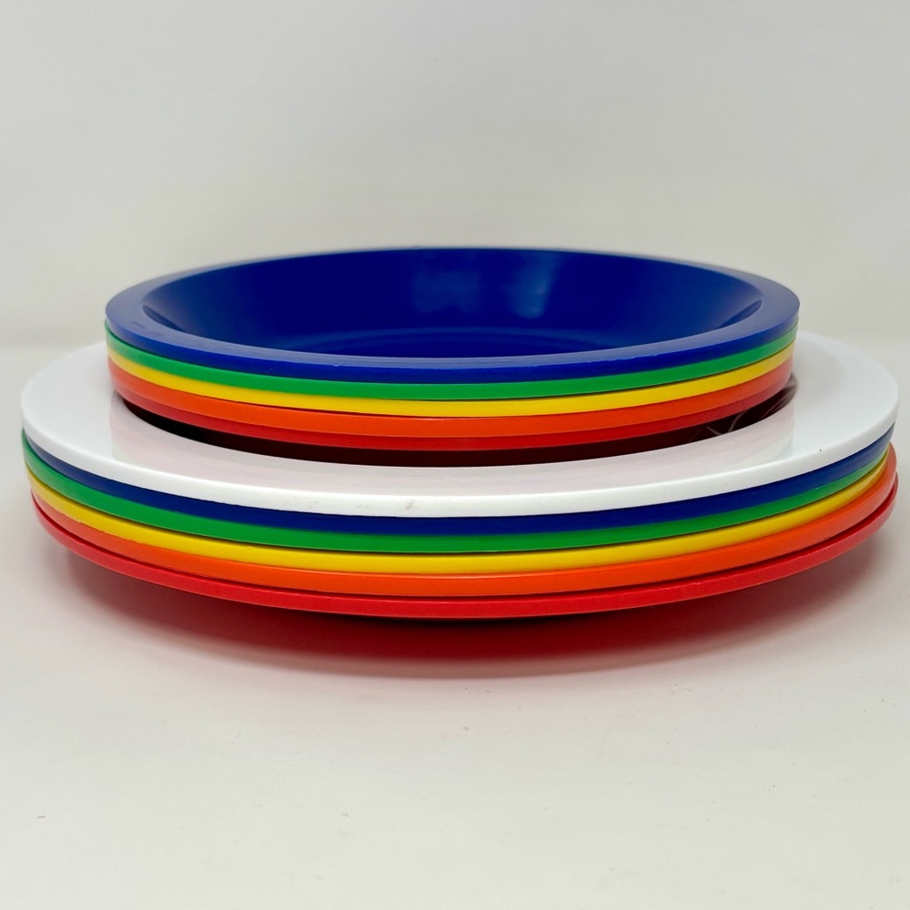 VTG Mid Century Ingrid Chicago Mod Picnic RV Camping Plates Shallow Bowls MCM